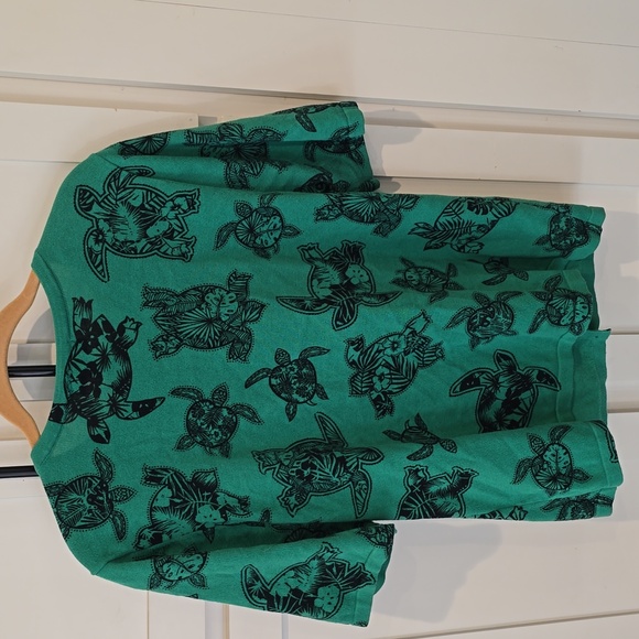 Christopher & Banks Green Turtle Print Cardigan - Picture 3 of 4